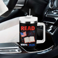 Patriotic Bookish 4th Of July Read White Blue Since 1776 Tumbler With Handle
