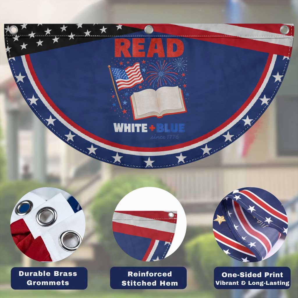 Bookish 4th Of July Read White Blue Since 1776 Patriotic Fan Flag