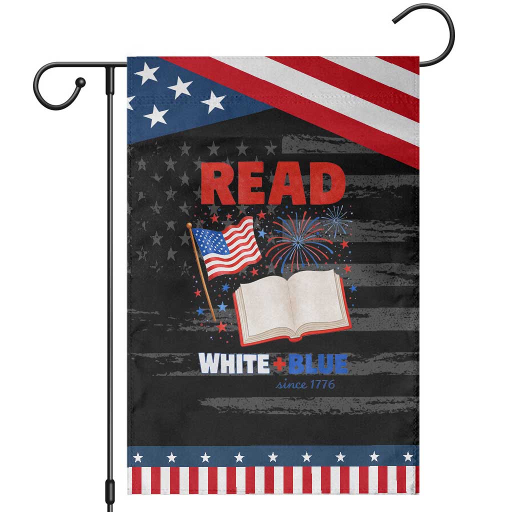 Patriotic Bookish 4th Of July Read White Blue Since 1776 Garden Flag