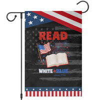 Patriotic Bookish 4th Of July Read White Blue Since 1776 Garden Flag