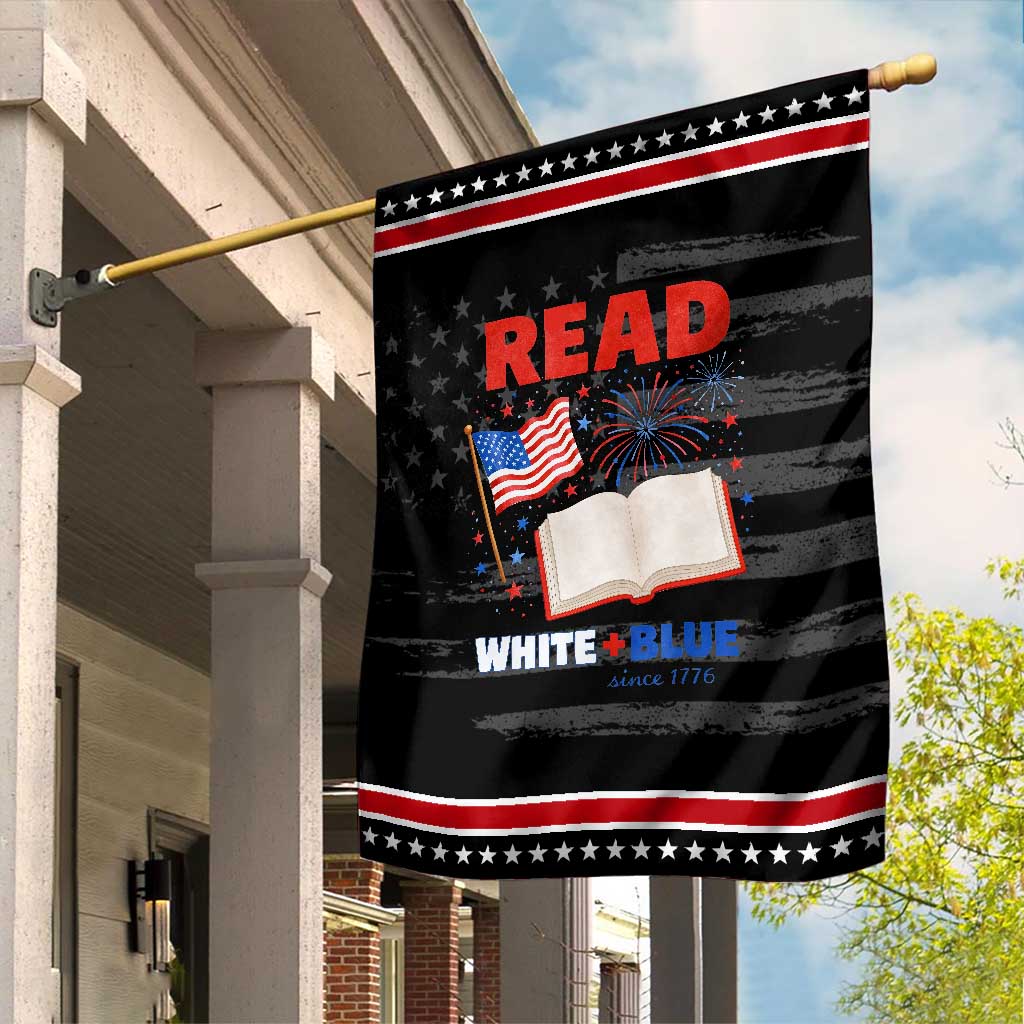Patriotic Bookish 4th Of July Read White Blue Since 1776 Garden Flag