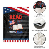 Patriotic Bookish 4th Of July Read White Blue Since 1776 Garden Flag