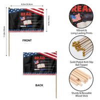 Bookish 4th Of July Read White Blue Since 1776 Patriotic Handheld Flag