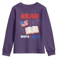 Patriotic Bookish 4th Of July Read White Blue Since 1776 Youth Sweatshirt