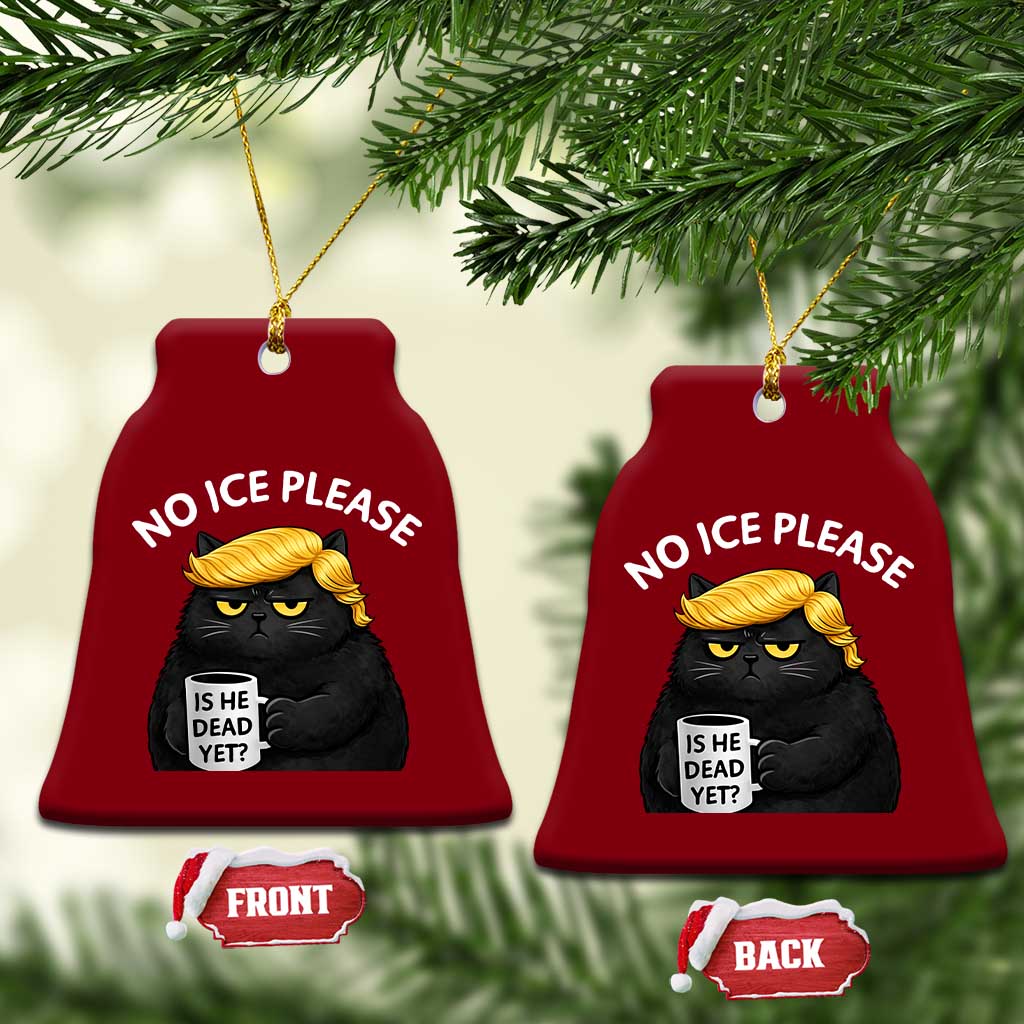No ICE Protest Ceramic Ornament Is He Dead Yet Black Cat Meme