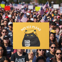 No ICE Protest Protest Sign Is He Dead Yet Black Cat Meme