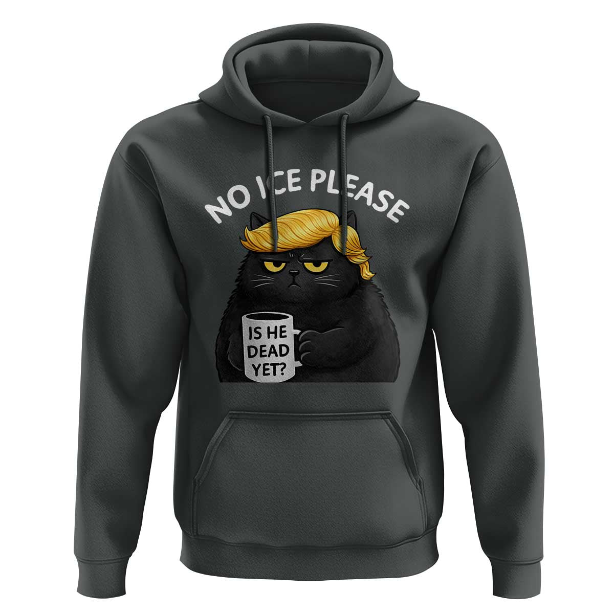 No ICE Protest Hoodie Is He Dead Yet Black Cat Meme