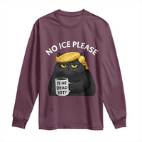 No ICE Protest Long Sleeve Shirt Is He Dead Yet Black Cat Meme