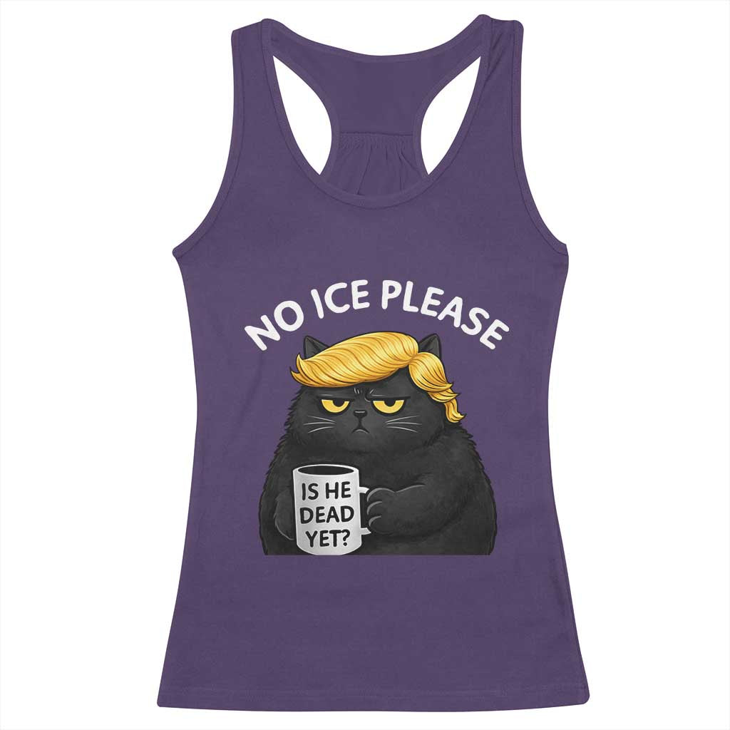 No ICE Protest Racerback Tank Top Is He Dead Yet Black Cat Meme