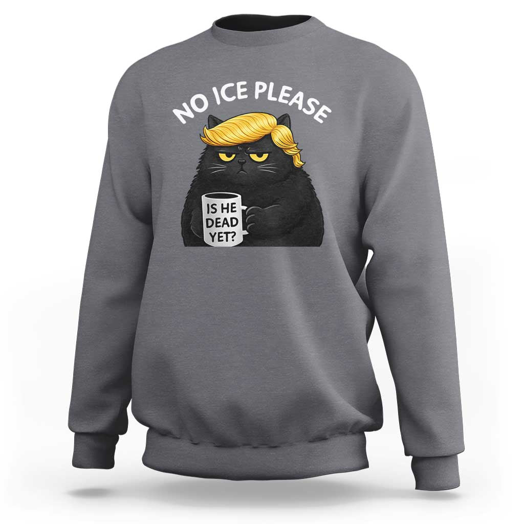 No ICE Protest Sweatshirt Is He Dead Yet Black Cat Meme