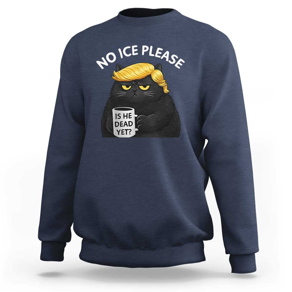 No ICE Protest Sweatshirt Is He Dead Yet Black Cat Meme