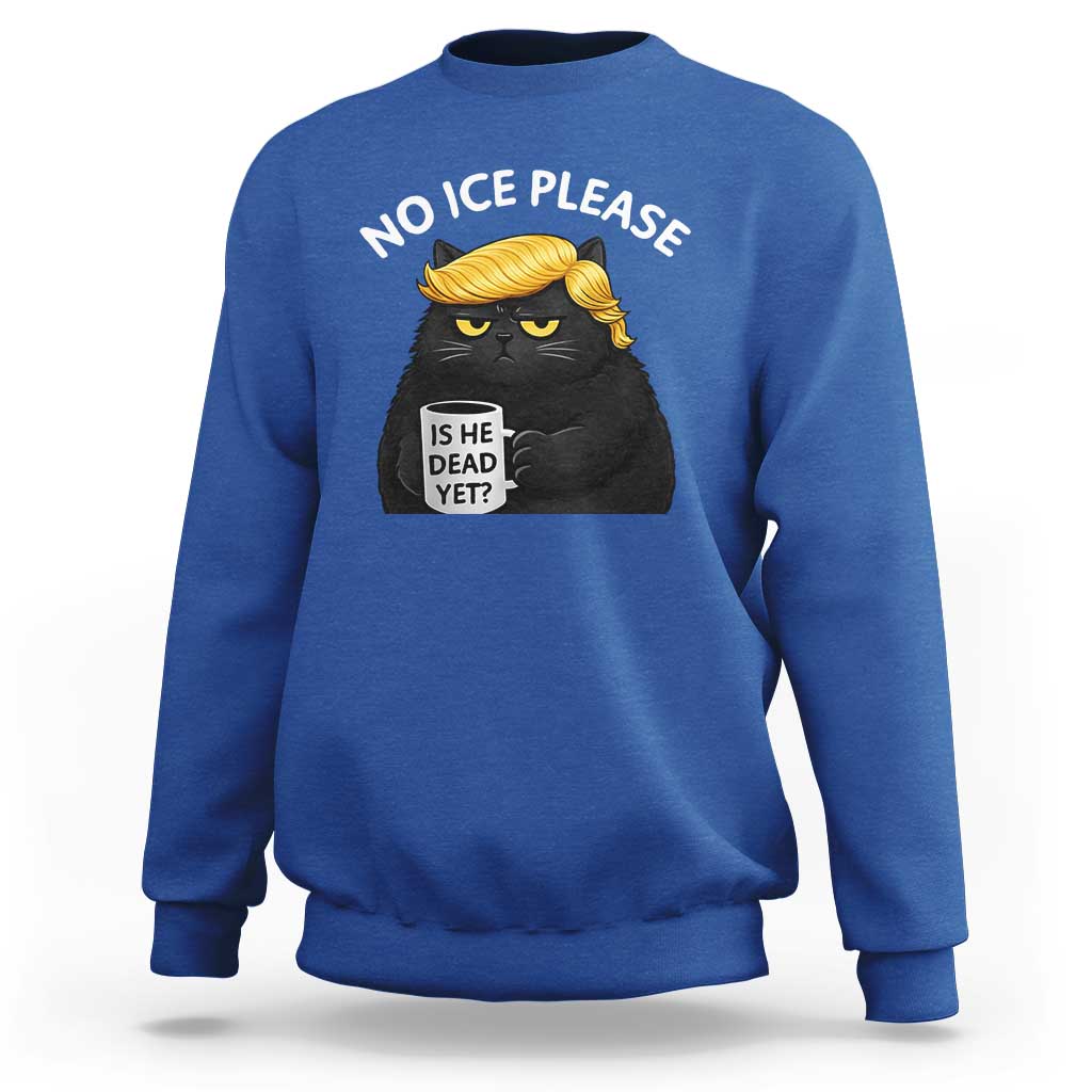 No ICE Protest Sweatshirt Is He Dead Yet Black Cat Meme