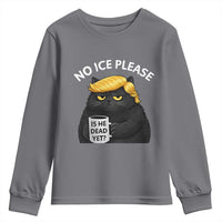 No ICE Protest Youth Sweatshirt Is He Dead Yet Black Cat Meme