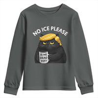 No ICE Protest Youth Sweatshirt Is He Dead Yet Black Cat Meme