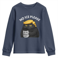 No ICE Protest Youth Sweatshirt Is He Dead Yet Black Cat Meme