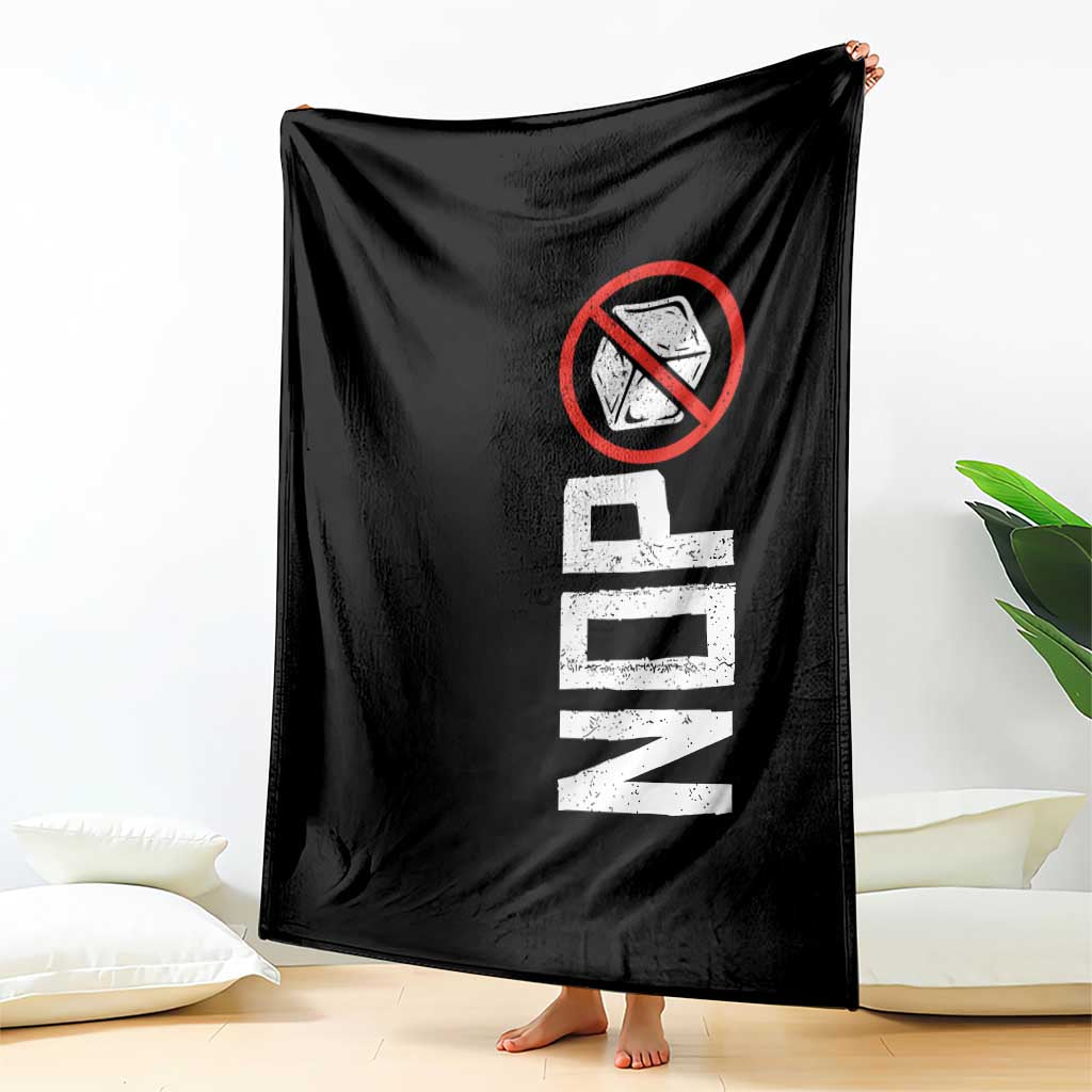 No ICE Protest Throw Blanket Nope Sign Vertical