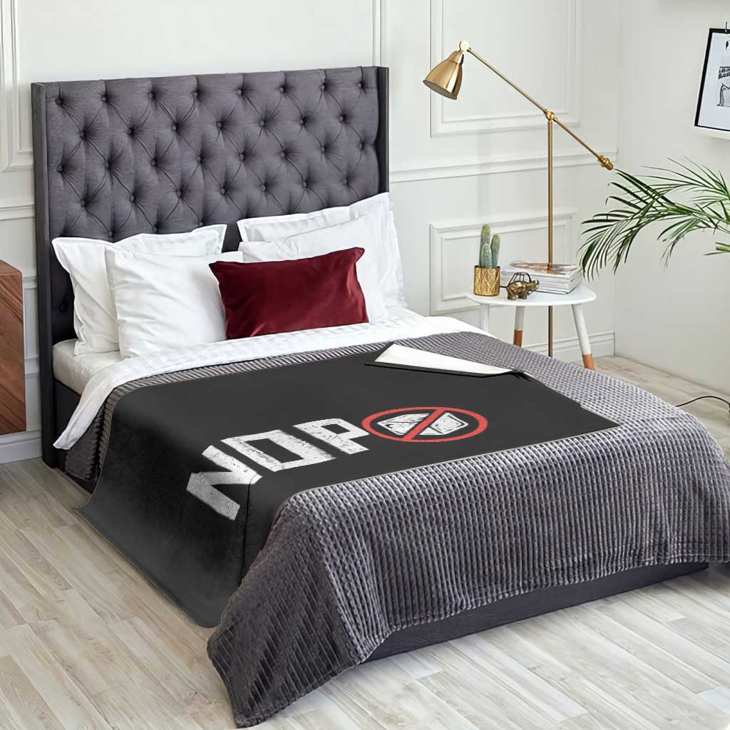 No ICE Protest Throw Blanket Nope Sign Vertical