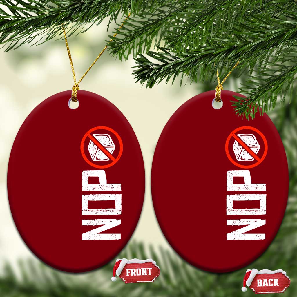No ICE Protest Ceramic Ornament Nope Sign Vertical