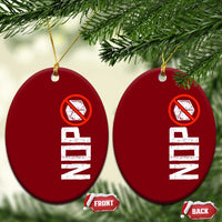 No ICE Protest Ceramic Ornament Nope Sign Vertical
