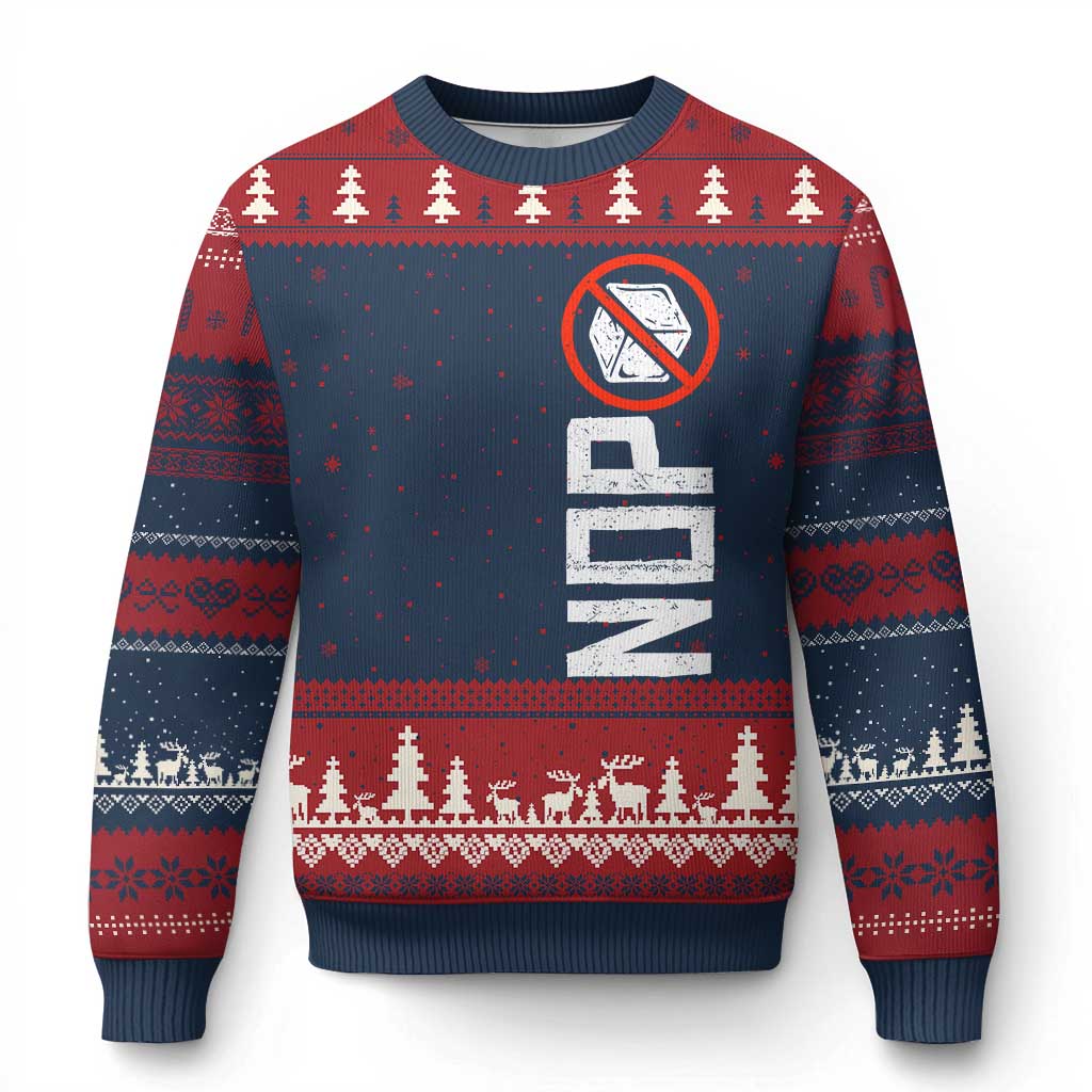 No ICE Protest Ugly Christmas Sweater Nope Sign Vertical