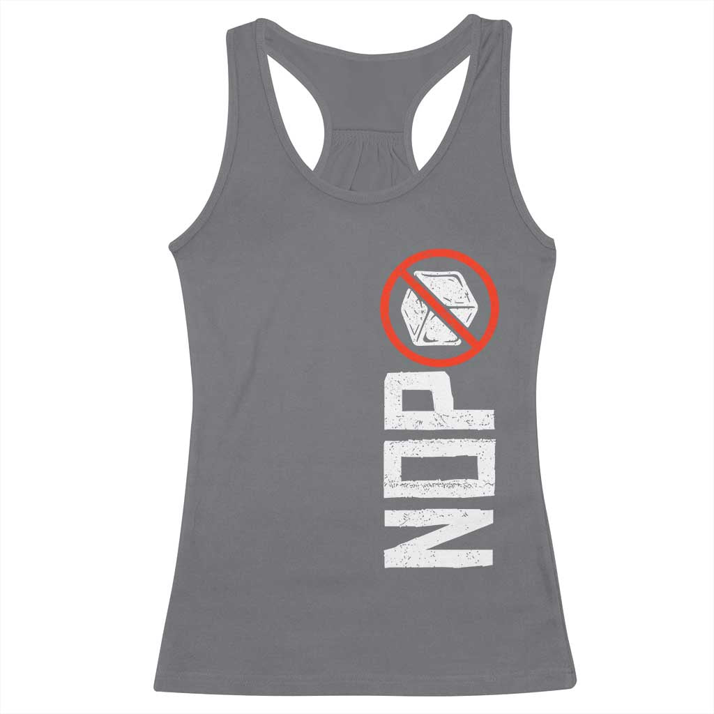 No ICE Protest Racerback Tank Top Nope Sign Vertical