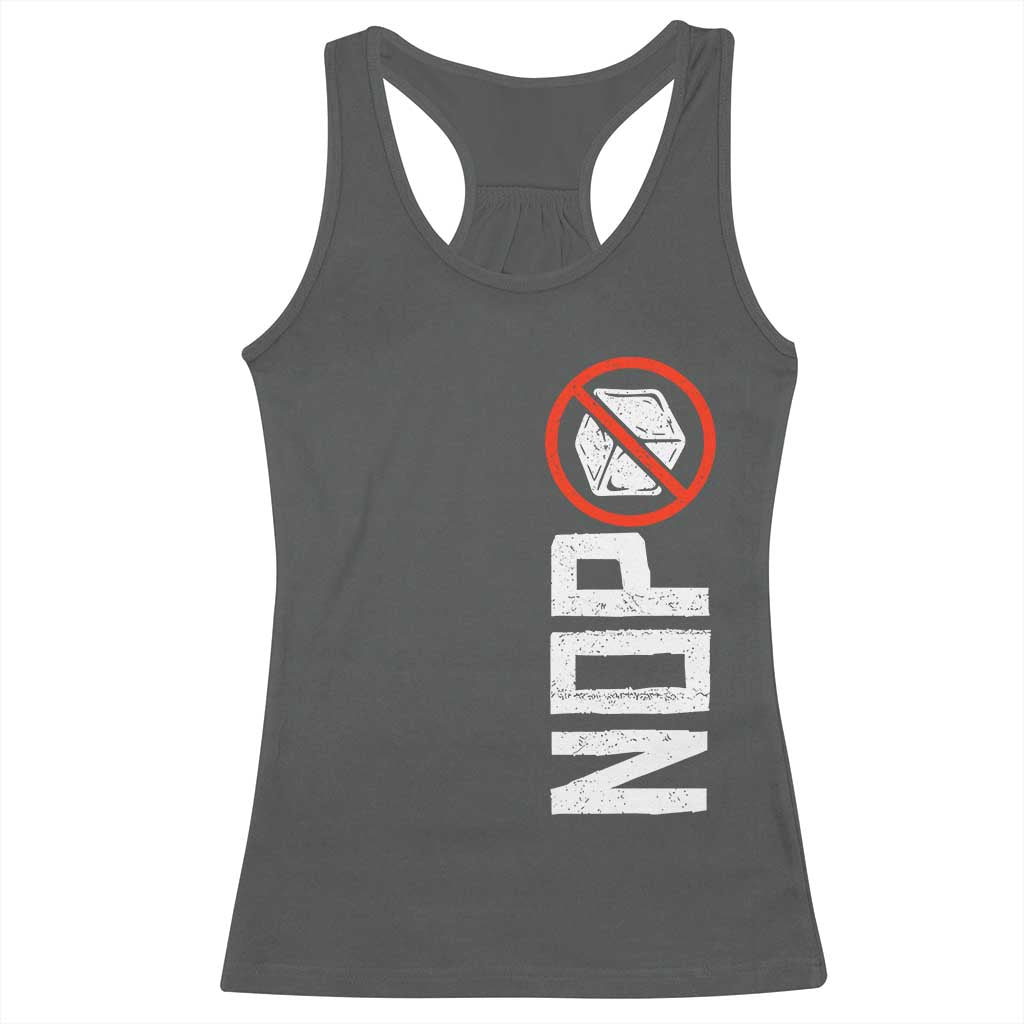 No ICE Protest Racerback Tank Top Nope Sign Vertical