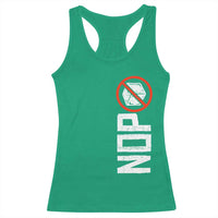 No ICE Protest Racerback Tank Top Nope Sign Vertical