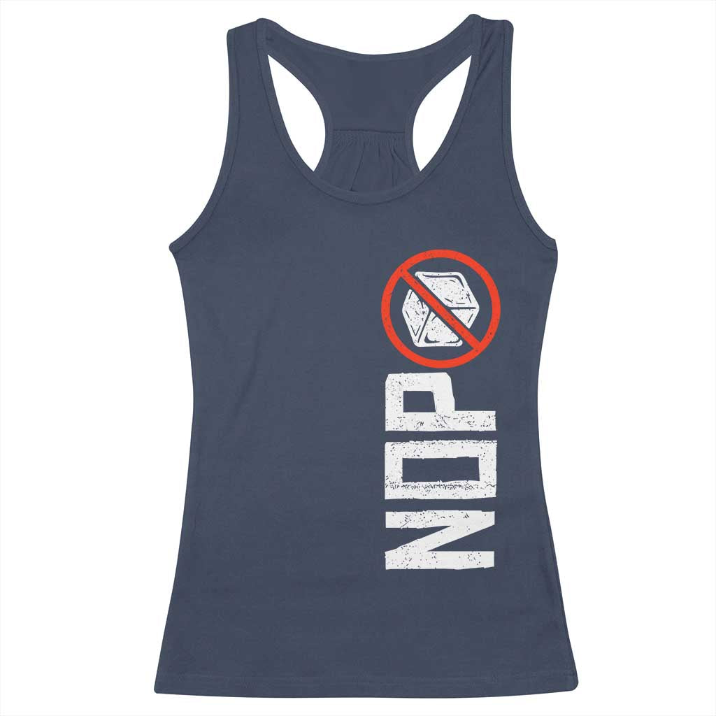 No ICE Protest Racerback Tank Top Nope Sign Vertical