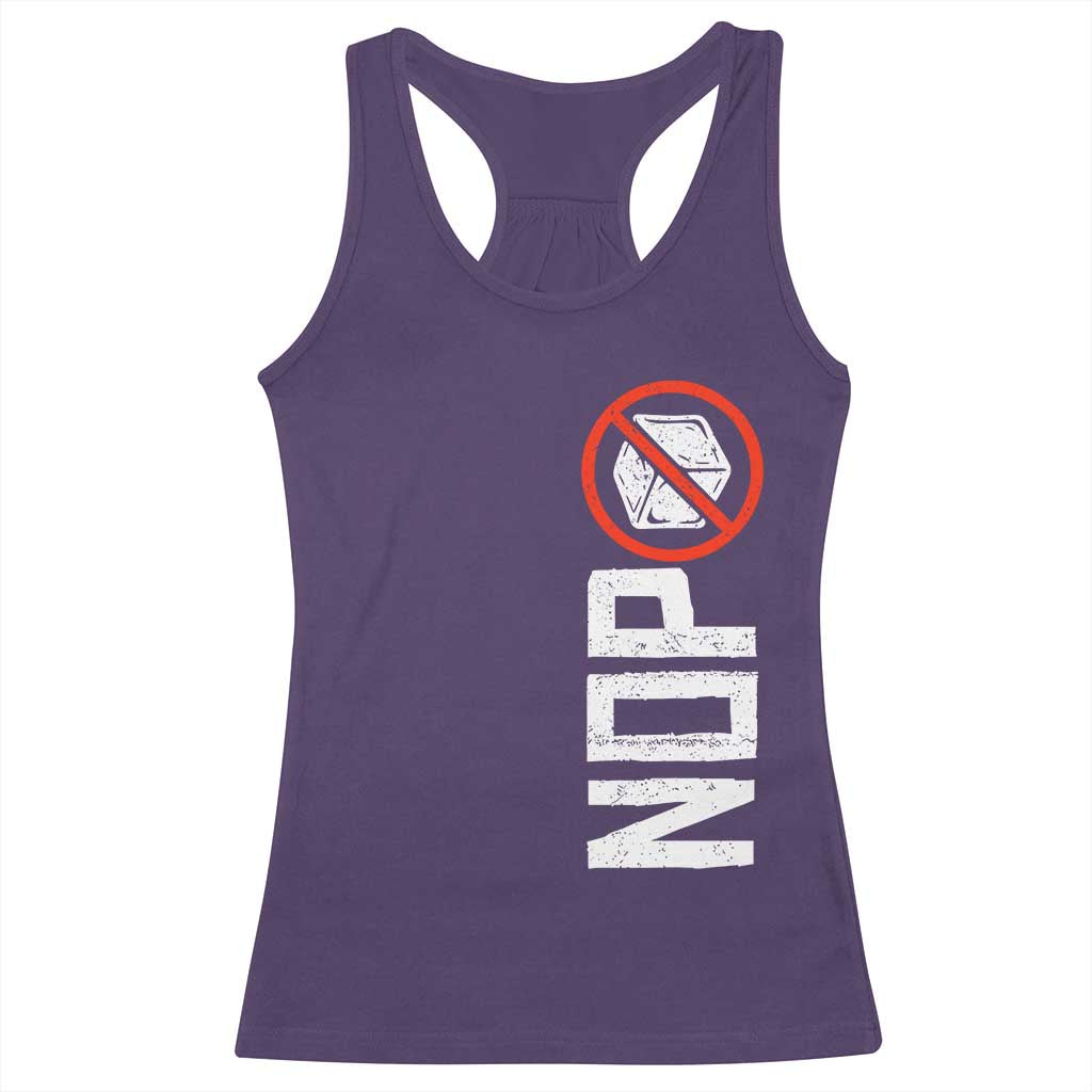 No ICE Protest Racerback Tank Top Nope Sign Vertical