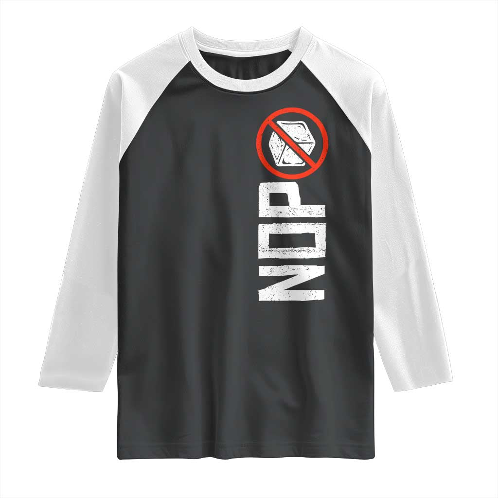 No ICE Protest Raglan Shirt Nope Sign Vertical