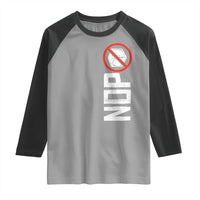 No ICE Protest Raglan Shirt Nope Sign Vertical