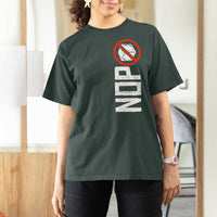 No ICE Protest T Shirt For Women Nope Sign Vertical