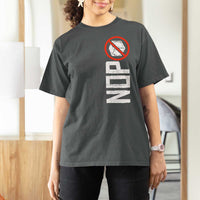 No ICE Protest T Shirt For Women Nope Sign Vertical