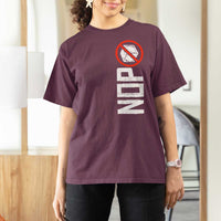 No ICE Protest T Shirt For Women Nope Sign Vertical