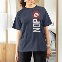 No ICE Protest T Shirt For Women Nope Sign Vertical