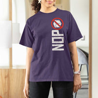 No ICE Protest T Shirt For Women Nope Sign Vertical