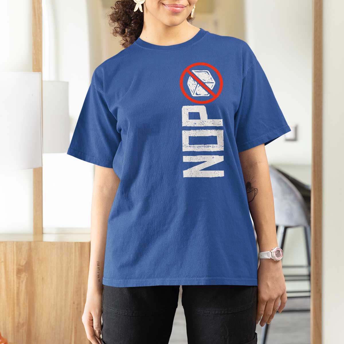 No ICE Protest T Shirt For Women Nope Sign Vertical