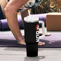 No ICE Protest Tumbler With Handle Nope Sign Vertical
