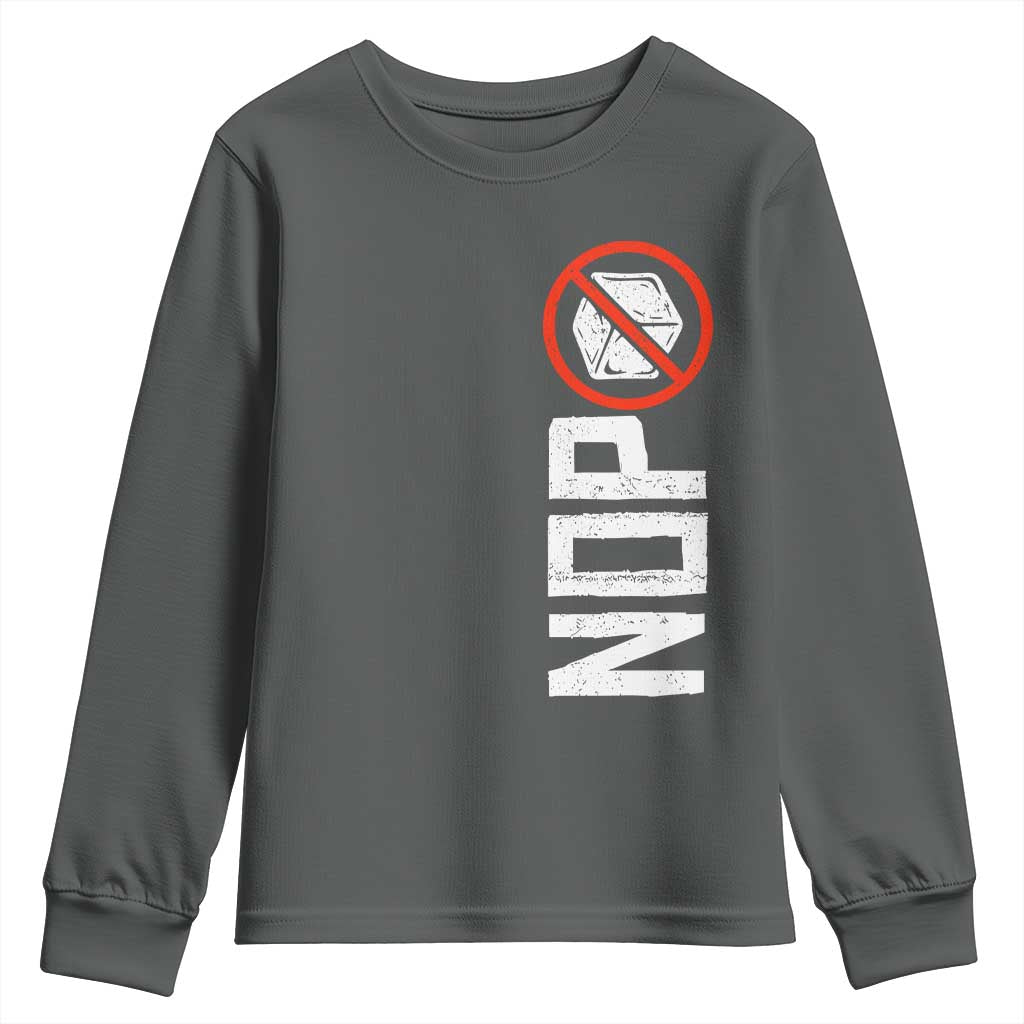No ICE Protest Youth Sweatshirt Nope Sign Vertical