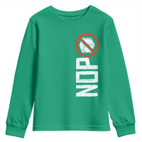 No ICE Protest Youth Sweatshirt Nope Sign Vertical