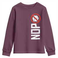 No ICE Protest Youth Sweatshirt Nope Sign Vertical