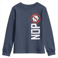 No ICE Protest Youth Sweatshirt Nope Sign Vertical