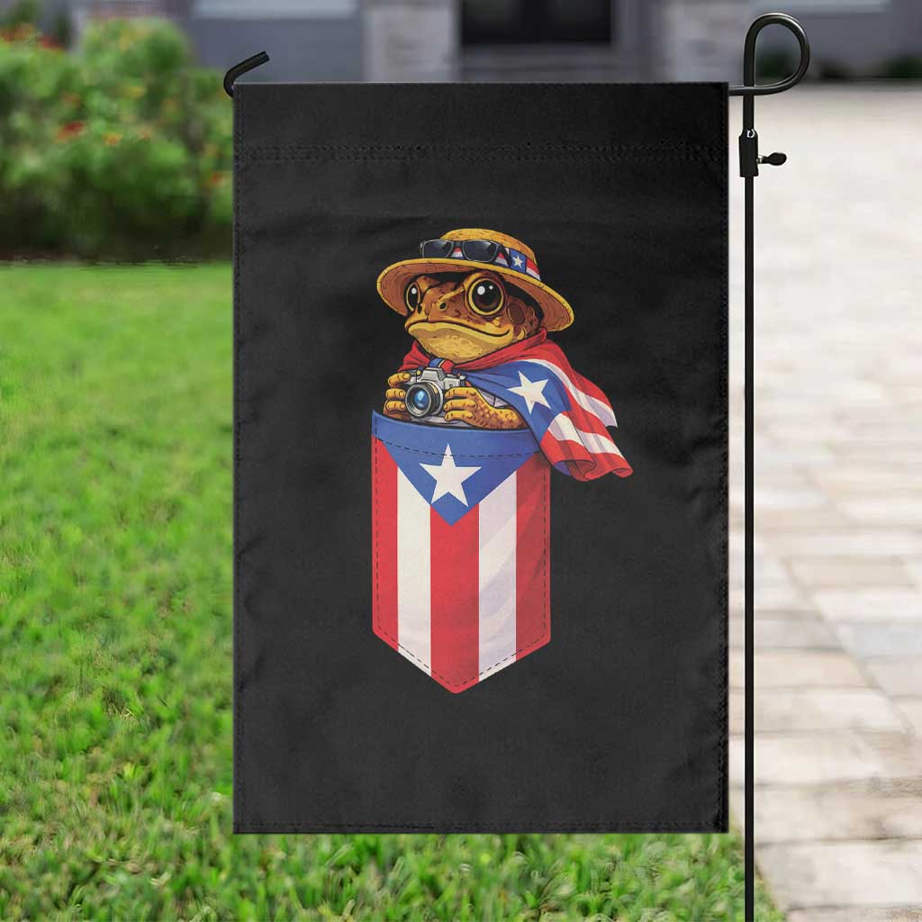 Funny Coqui Frog Puerto Rico Flag Garden Flag Puerto Rican Taino Buricua Borinquen