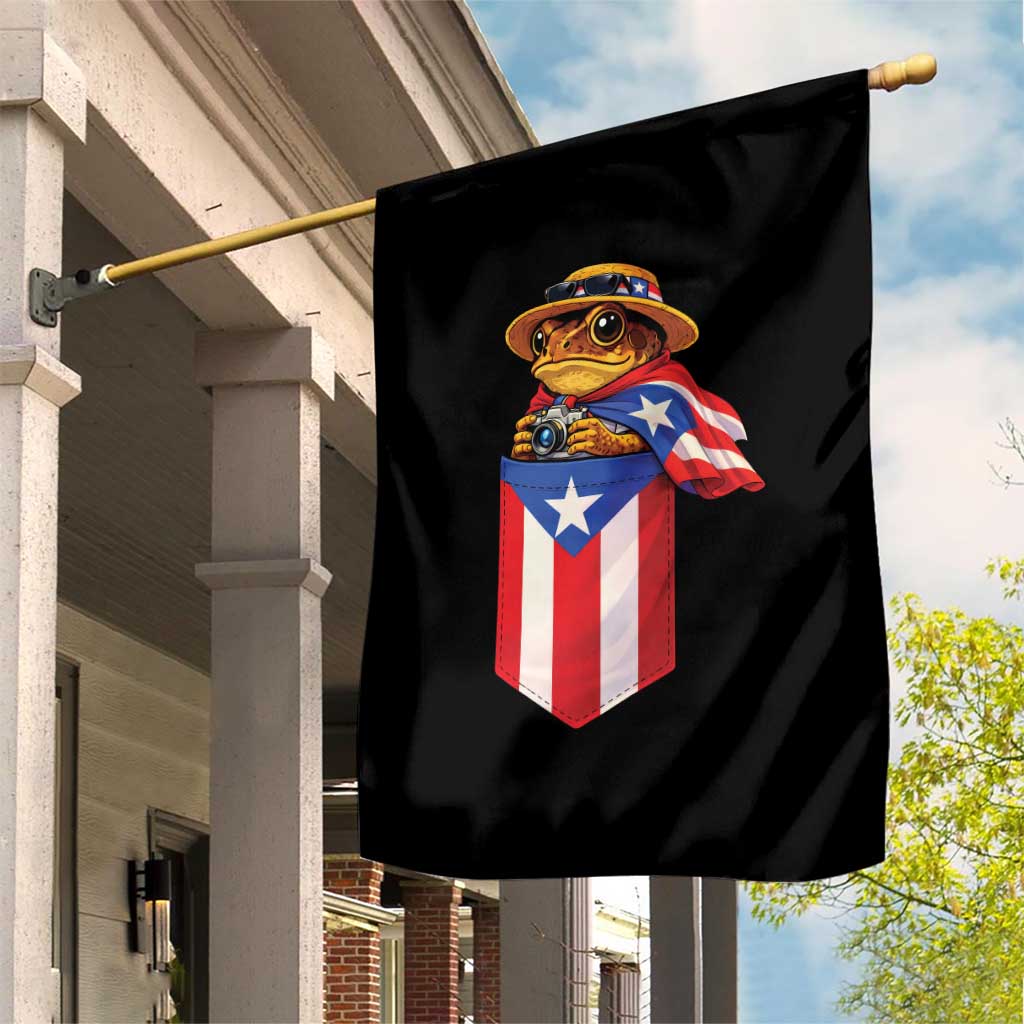 Funny Coqui Frog Puerto Rico Flag Garden Flag Puerto Rican Taino Buricua Borinquen