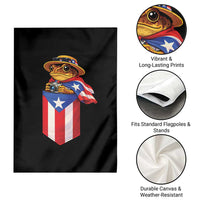 Funny Coqui Frog Puerto Rico Flag Garden Flag Puerto Rican Taino Buricua Borinquen