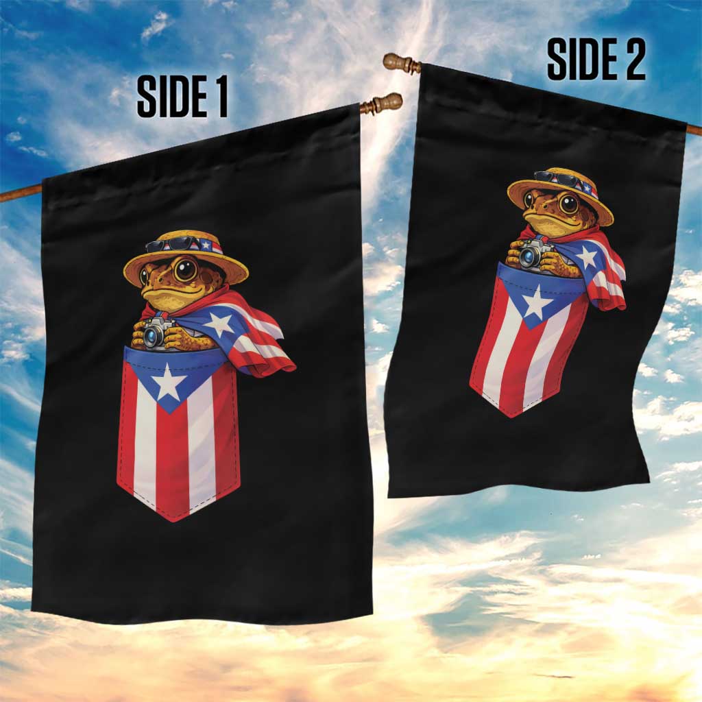 Funny Coqui Frog Puerto Rico Flag Garden Flag Puerto Rican Taino Buricua Borinquen