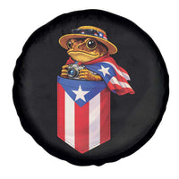 Funny Coqui Frog Puerto Rico Flag Spare Tire Cover Puerto Rican Taino Buricua Borinquen