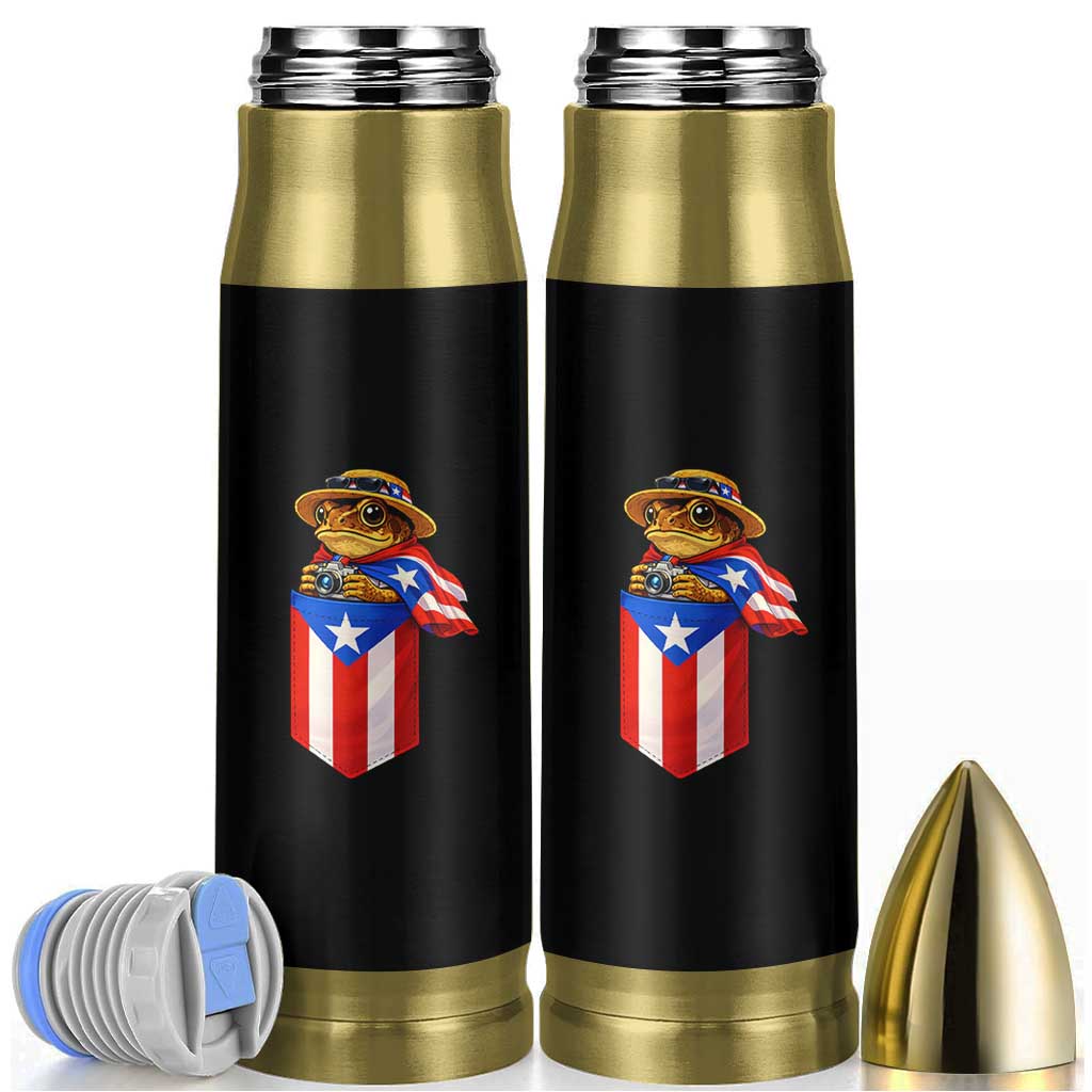 Funny Coqui Frog Puerto Rico Flag Bullet Tumbler Puerto Rican Taino Buricua Borinquen