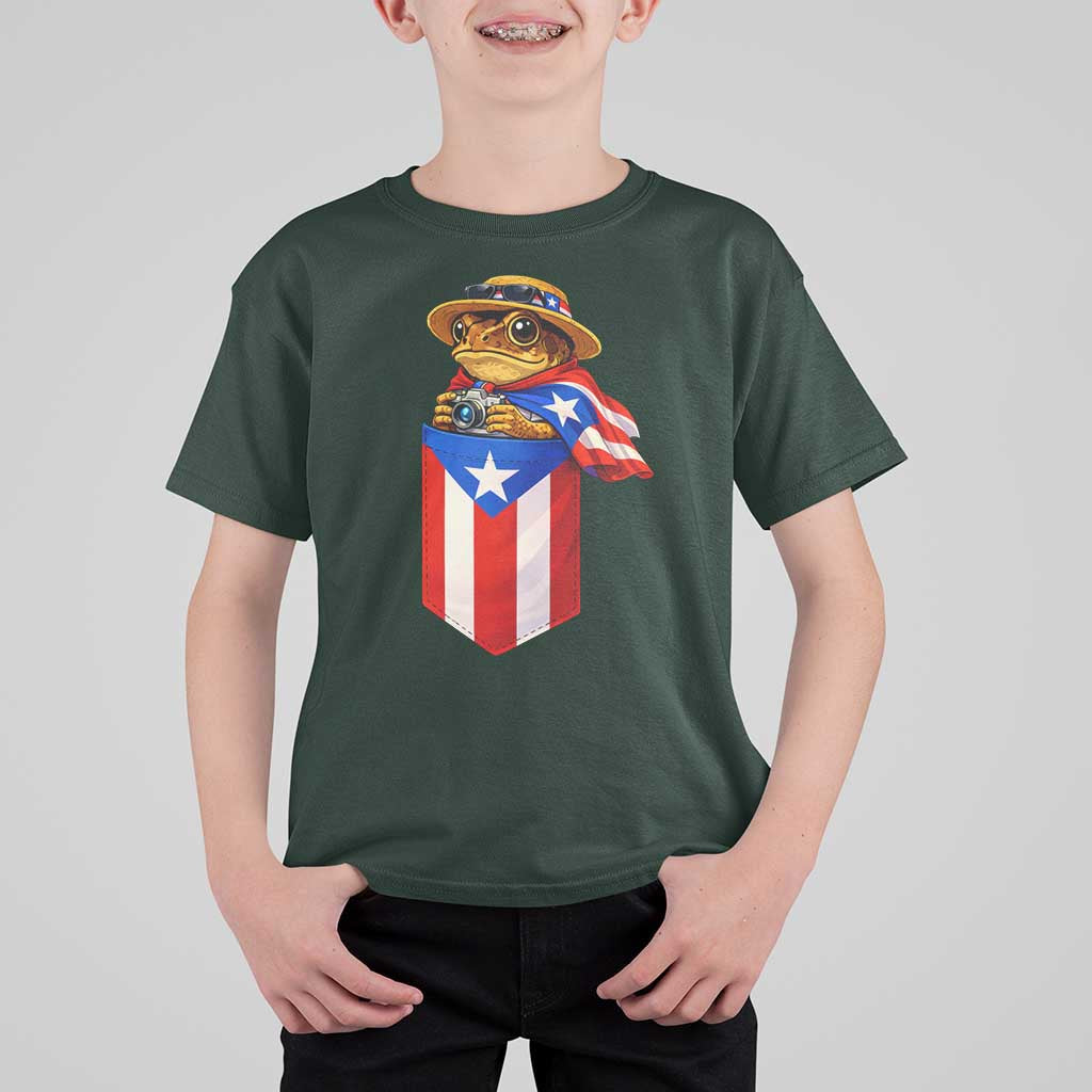 Funny Coqui Frog Puerto Rico Flag T Shirt For Kid Puerto Rican Taino Buricua Borinquen
