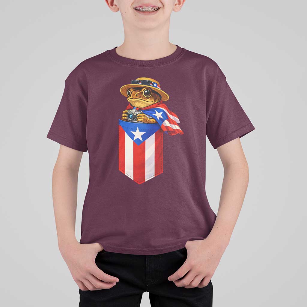 Funny Coqui Frog Puerto Rico Flag T Shirt For Kid Puerto Rican Taino Buricua Borinquen